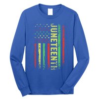 Patriotic Usa Flag Melanin Juneteenth Black History African Gift Long Sleeve Shirt