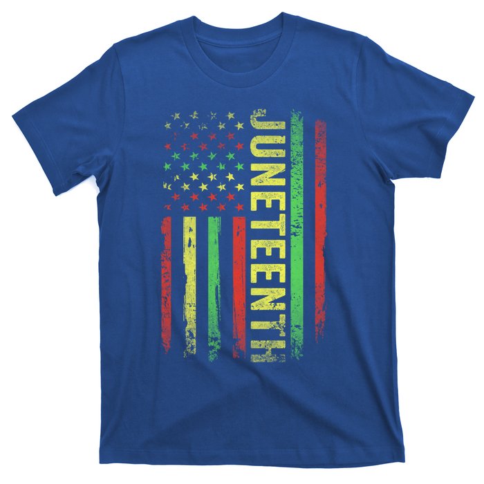 Patriotic Usa Flag Melanin Juneteenth Black History African Gift T-Shirt