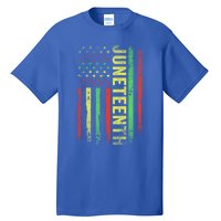 Patriotic Usa Flag Melanin Juneteenth Black History African Gift Tall T-Shirt