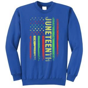 Patriotic Usa Flag Melanin Juneteenth Black History African Gift Tall Sweatshirt