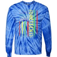 Patriotic Usa Flag Melanin Juneteenth Black History African Gift Tie-Dye Long Sleeve Shirt