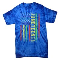 Patriotic Usa Flag Melanin Juneteenth Black History African Gift Tie-Dye T-Shirt