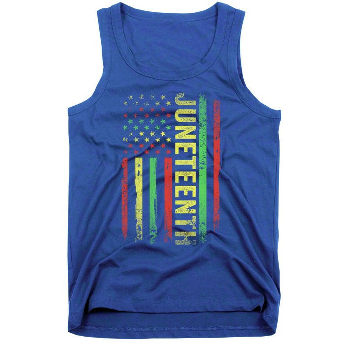 Patriotic Usa Flag Melanin Juneteenth Black History African Gift Tank Top