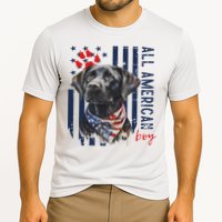 Patriotic Usa Flag Black Labrador All American Boy Lab Owner Cooling Performance Crew T-Shirt