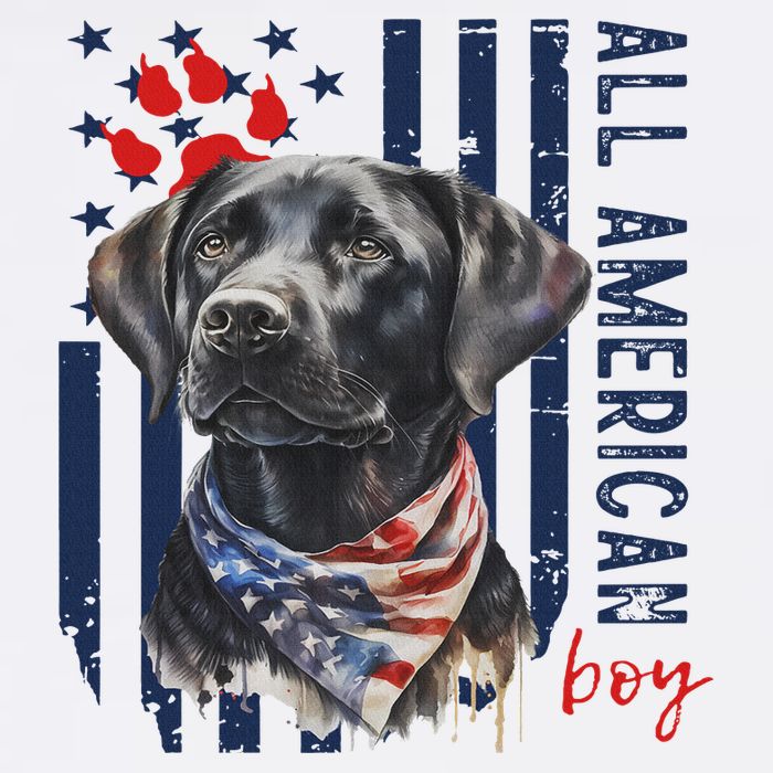 Patriotic Usa Flag Black Labrador All American Boy Lab Owner Cooling Performance Crew T-Shirt