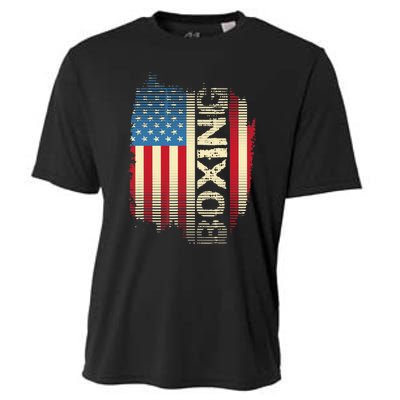 Patriotic USA Flag Boxing Kickboxing Kickboxer Gym Boxer Cooling Performance Crew T-Shirt