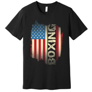 Patriotic USA Flag Boxing Kickboxing Kickboxer Gym Boxer Premium T-Shirt