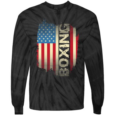 Patriotic USA Flag Boxing Kickboxing Kickboxer Gym Boxer Tie-Dye Long Sleeve Shirt