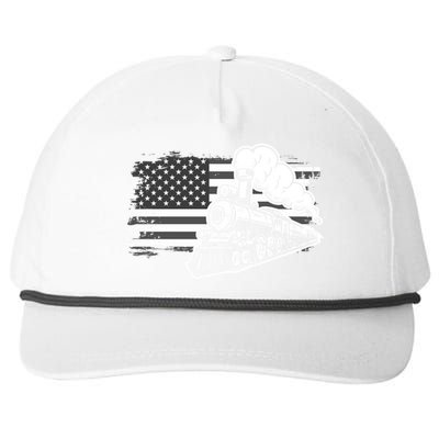 Patriotic Us Flag Train Model Trains Trainspotting Gift Snapback Five-Panel Rope Hat