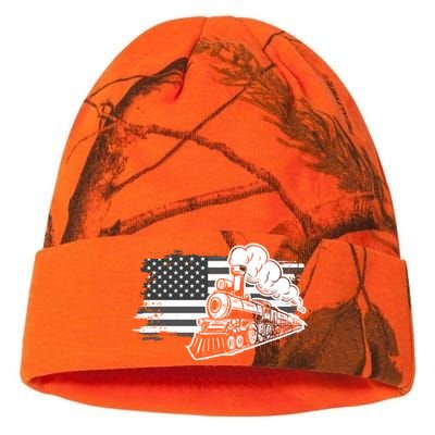 Patriotic Us Flag Train Model Trains Trainspotting Gift Kati Licensed 12" Camo Beanie