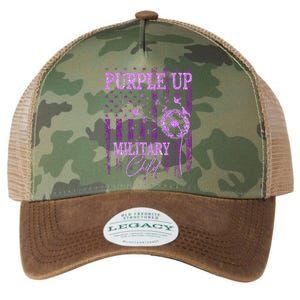 Purple Up For Military Child Month Dandelion Sparkle Flag Legacy Tie Dye Trucker Hat