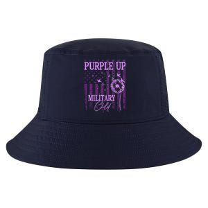 Purple Up For Military Child Month Dandelion Sparkle Flag Cool Comfort Performance Bucket Hat