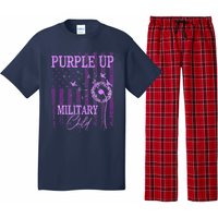 Purple Up For Military Child Month Dandelion Sparkle Flag Pajama Set