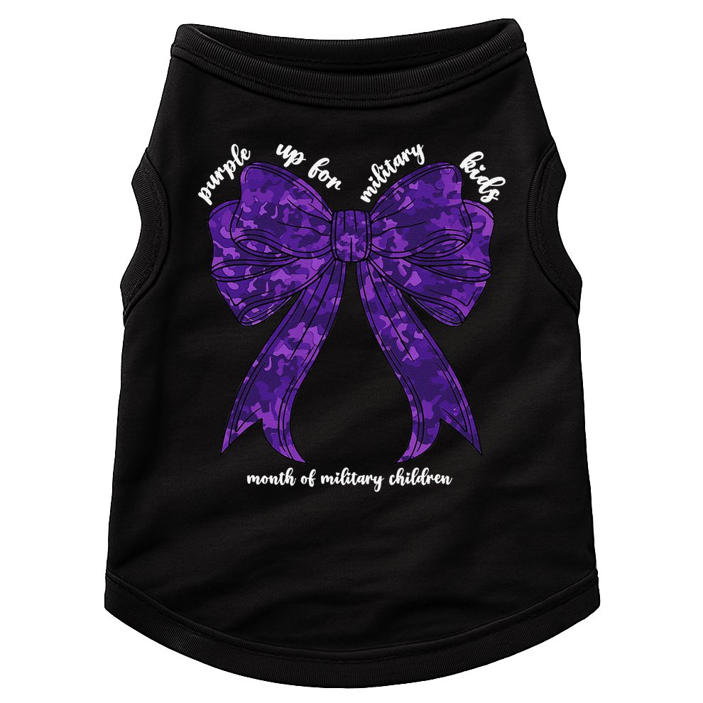 Purple Up For Military Month Of Military Child Coquette Doggie Tank