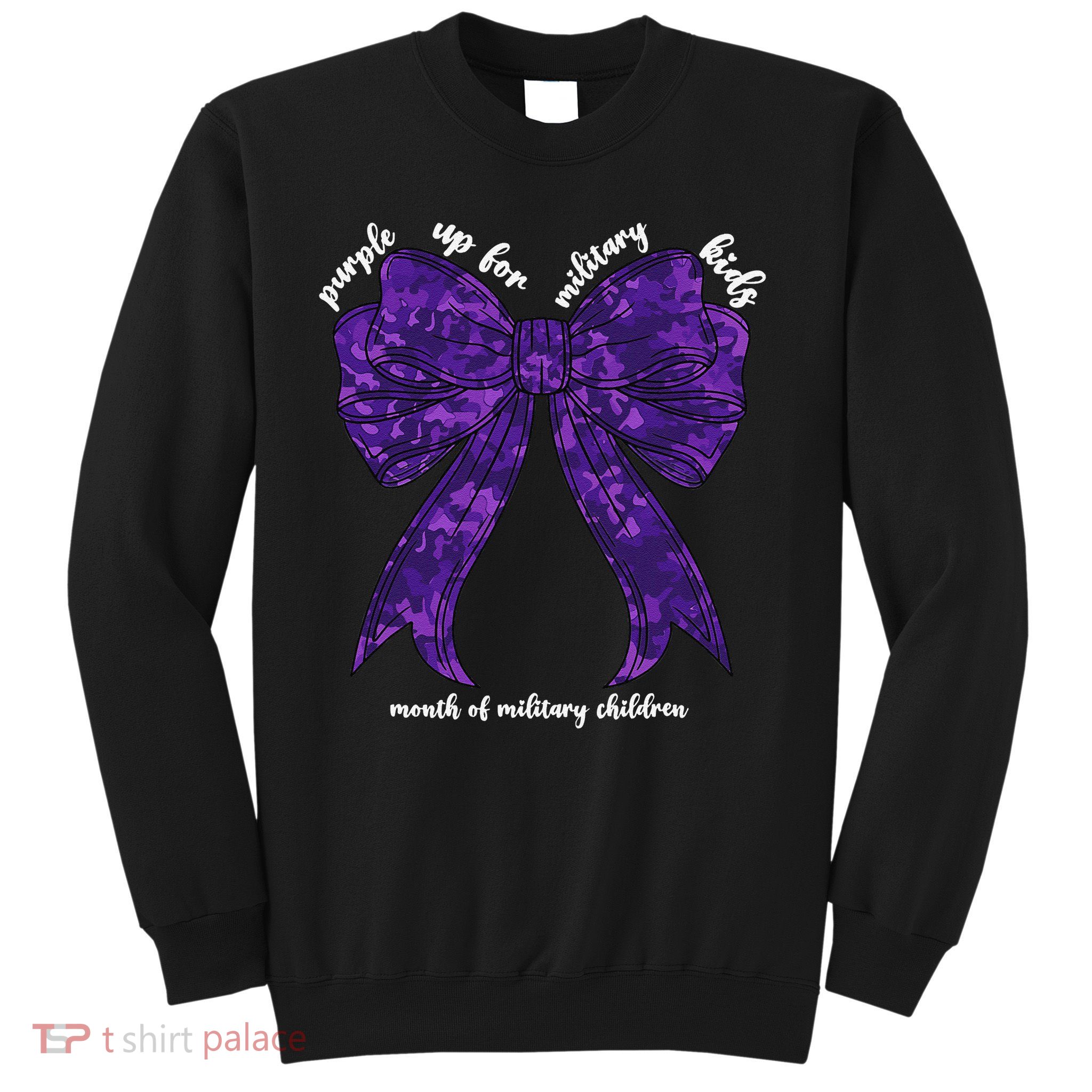 Purple Up For Military Month Of Military Child Coquette Sweatshirt
