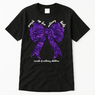 Purple Up For Military Month Of Military Child Coquette Tall T-Shirt