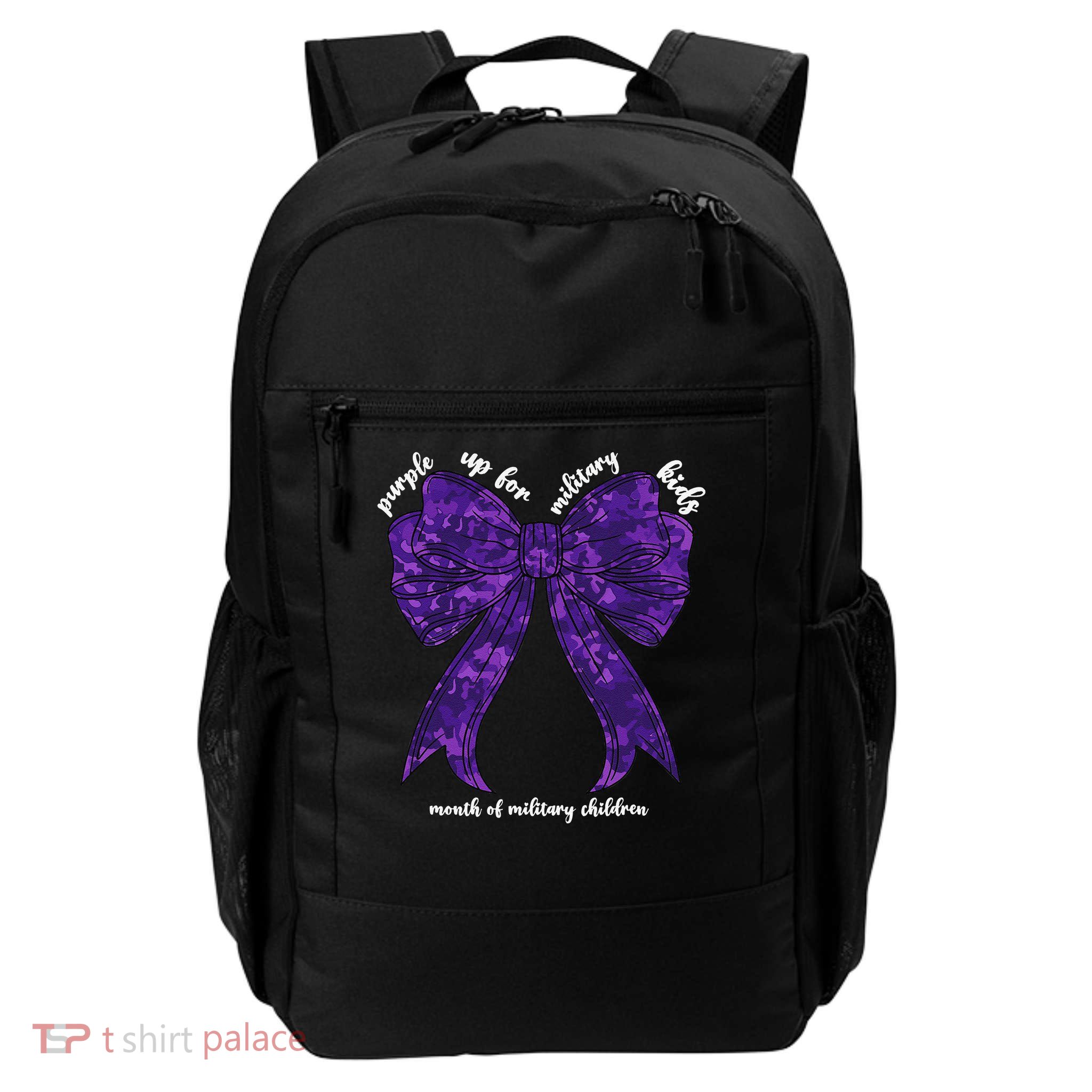 Purple Up For Military Month Of Military Child Coquette Backpack