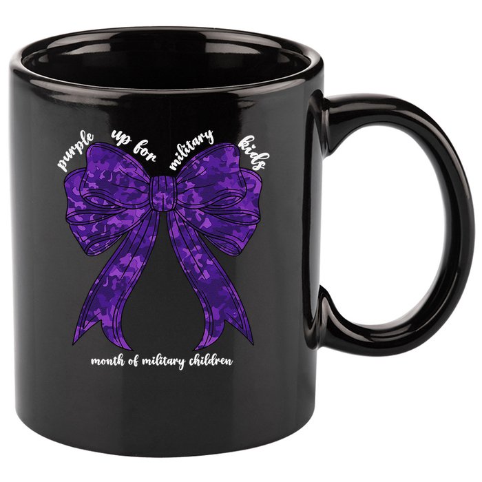 Purple Up For Military Month Of Military Child Coquette 11oz C Handle Ceramic Mug