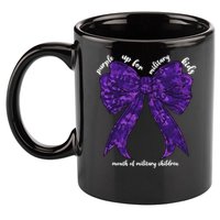 Purple Up For Military Month Of Military Child Coquette 11oz C Handle Ceramic Mug