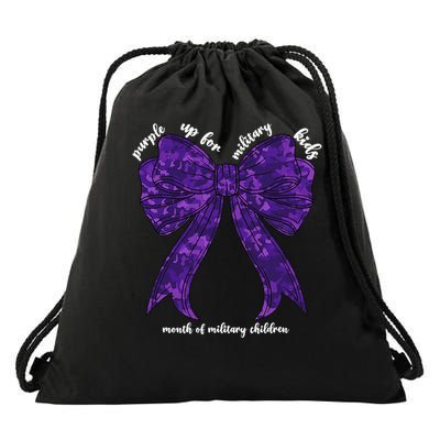 Purple Up For Military Month Of Military Child Coquette Drawstring Bag