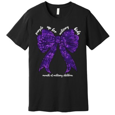 Purple Up For Military Month Of Military Child Coquette Premium T-Shirt