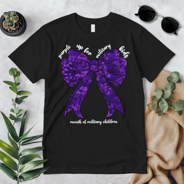 Purple Up For Military Month Of Military Child Coquette Premium T-Shirt