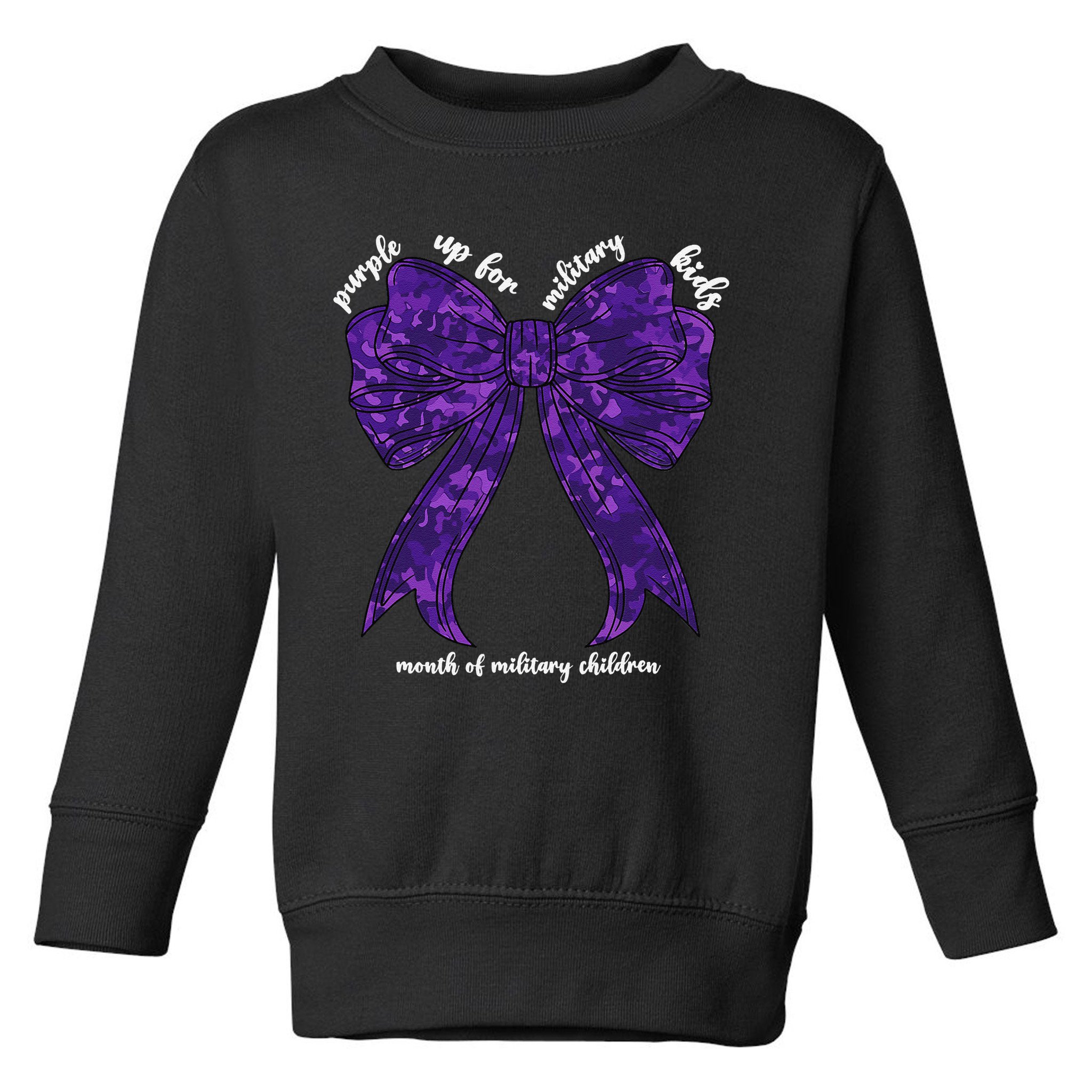 Purple Up For Military Month Of Military Child Coquette Toddler Sweatshirt