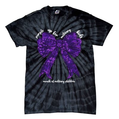 Purple Up For Military Month Of Military Child Coquette Tie-Dye T-Shirt