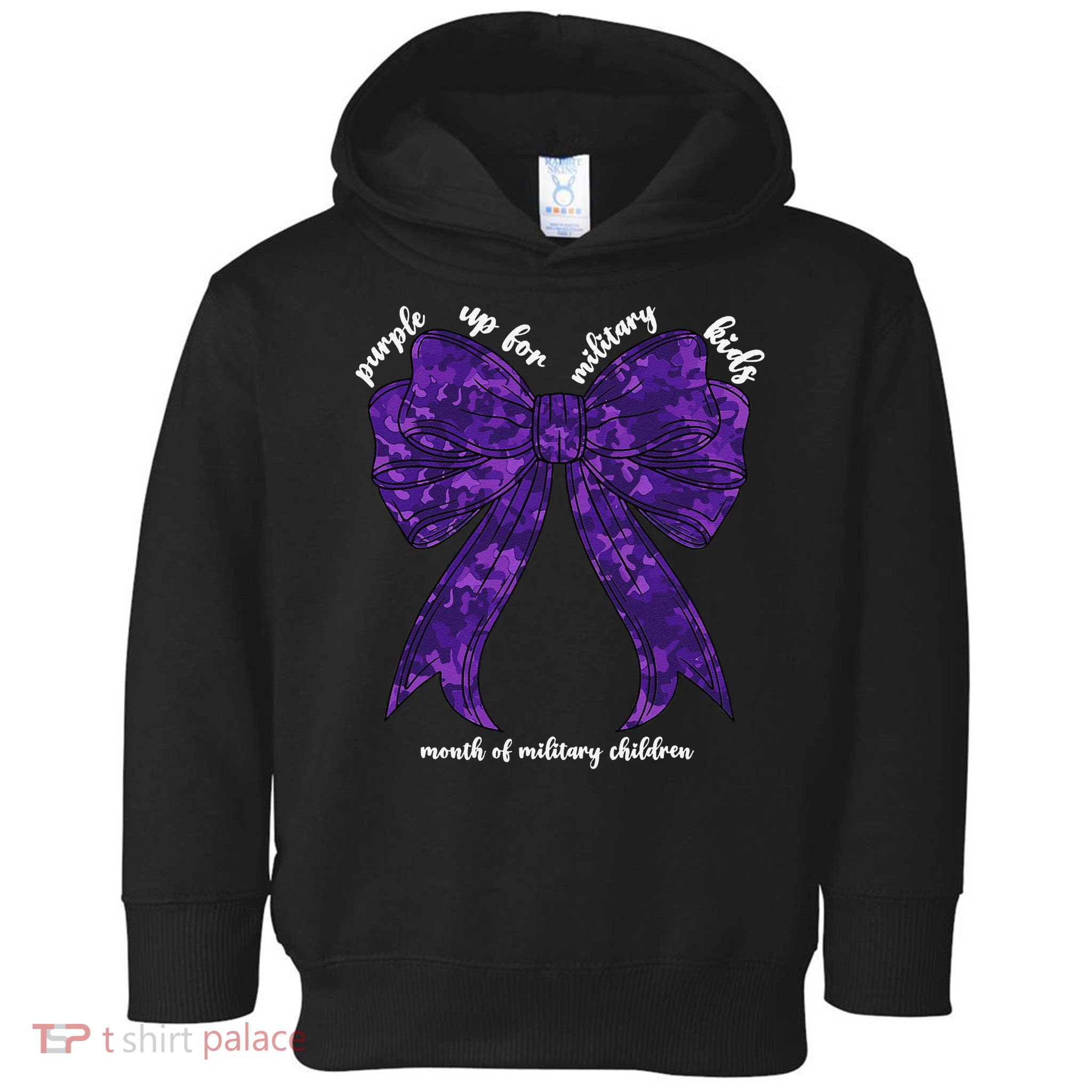 Purple Up For Military Month Of Military Child Coquette Toddler Hoodie