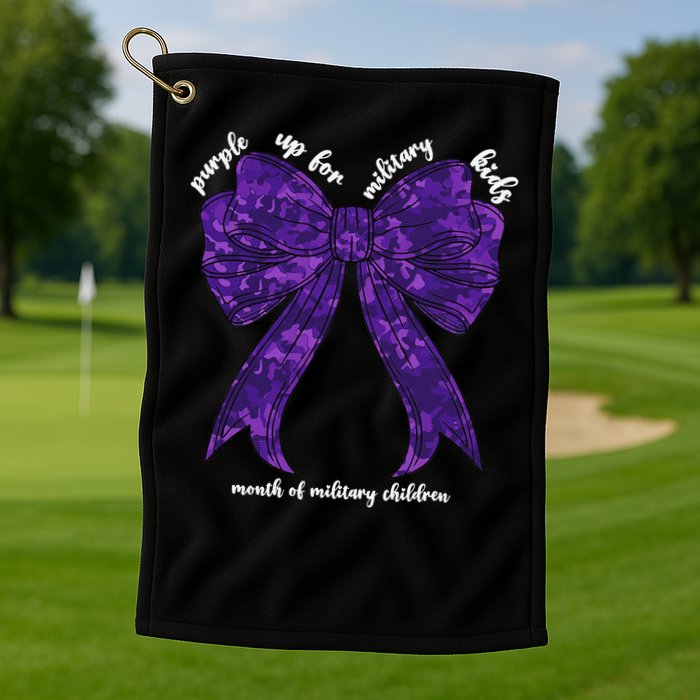 Purple Up For Military Month Of Military Child Coquette Golf Towel
