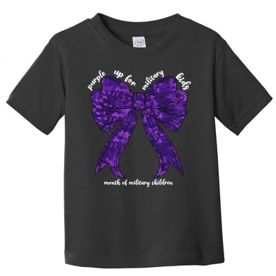 Purple Up For Military Month Of Military Child Coquette Toddler T-Shirt