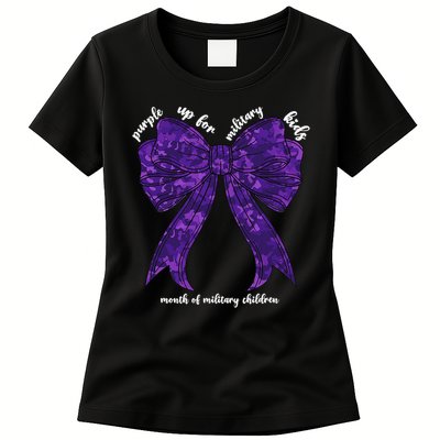 Purple Up For Military Month Of Military Child Coquette Womens T-Shirt