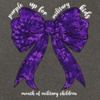 Purple Up For Military Month Of Military Child Coquette Cotton Canvas Backpack