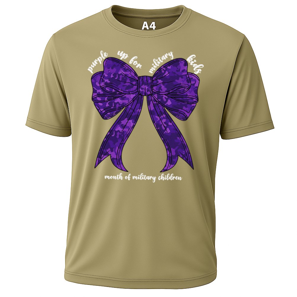Purple Up For Military Month Of Military Child Coquette Cooling Performance Crew T-Shirt