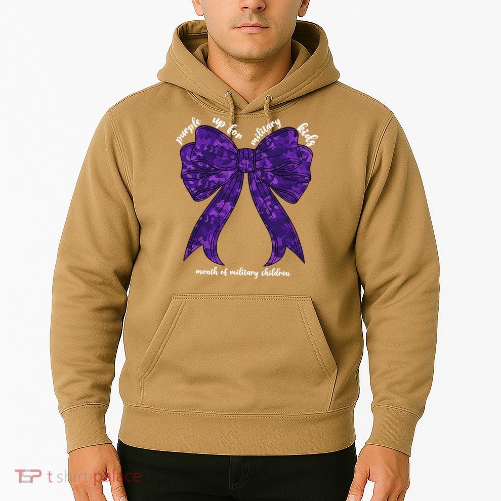 Purple Up For Military Month Of Military Child Coquette Hoodie