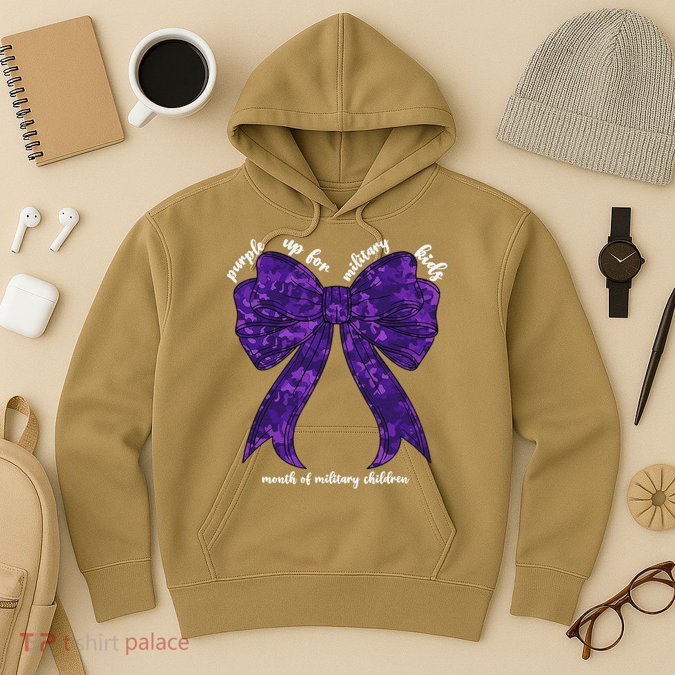 Purple Up For Military Month Of Military Child Coquette Hoodie