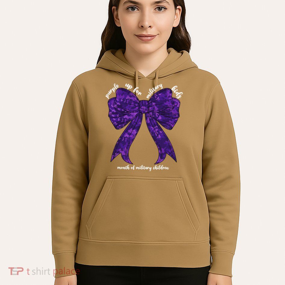 Purple Up For Military Month Of Military Child Coquette Hoodie