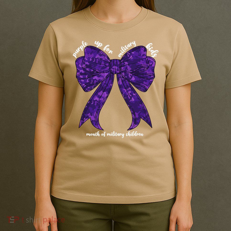 Purple Up For Military Month Of Military Child Coquette T-Shirt