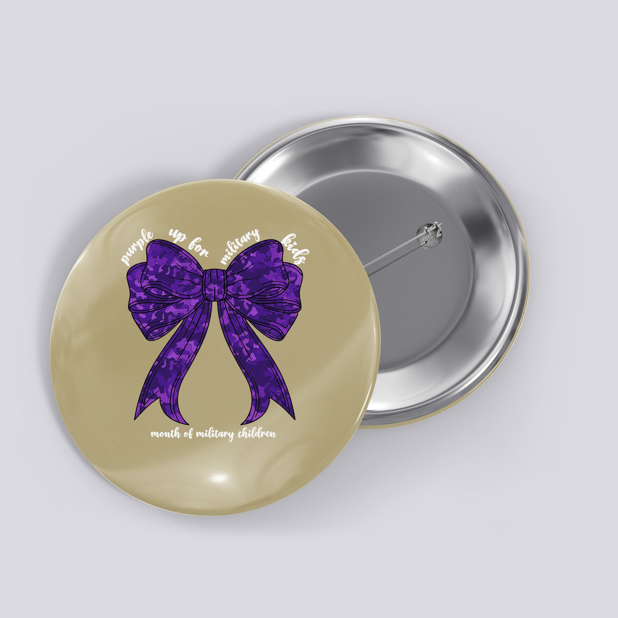 Purple Up For Military Month Of Military Child Coquette Button