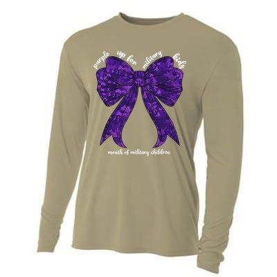 Purple Up For Military Month Of Military Child Coquette Cooling Performance Long Sleeve Crew