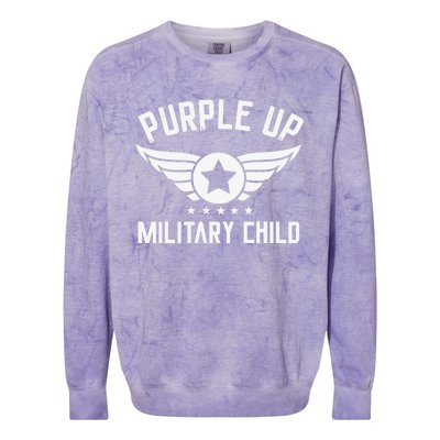 Purple Up For Military Military Child Month Colorblast Crewneck Sweatshirt