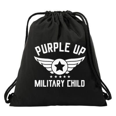 Purple Up For Military Military Child Month Drawstring Bag