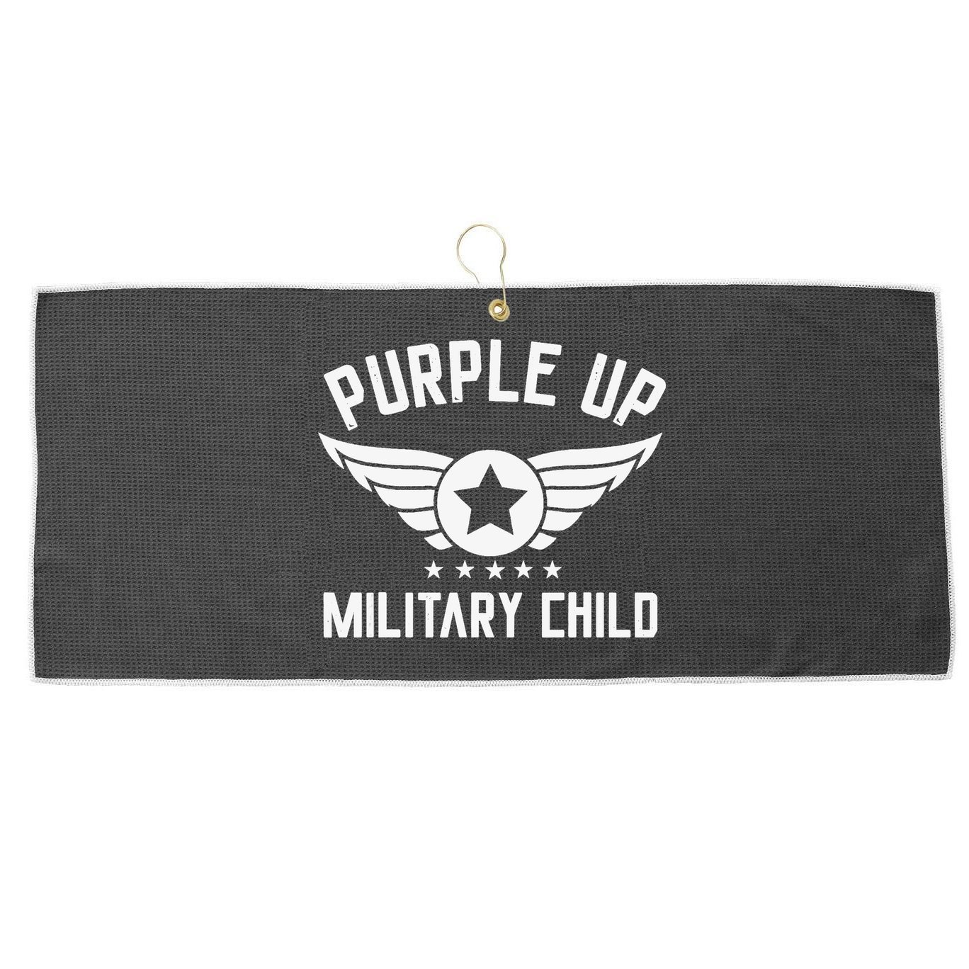 Purple Up For Military Military Child Month Large Microfiber Waffle Golf Towel