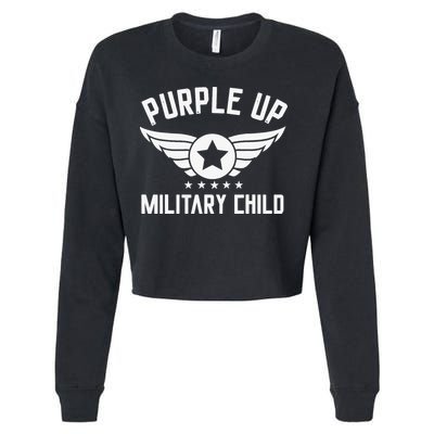 Purple Up For Military Military Child Month Cropped Pullover Crew
