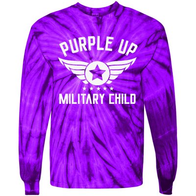 Purple Up For Military Military Child Month Tie-Dye Long Sleeve Shirt