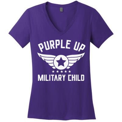 Purple Up For Military Military Child Month Women's V-Neck T-Shirt