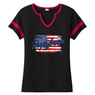 Pennsylvania Us Funny Ladies Halftime Notch Neck Tee