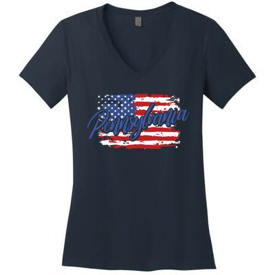 Pennsylvania Us Funny Women's V-Neck T-Shirt