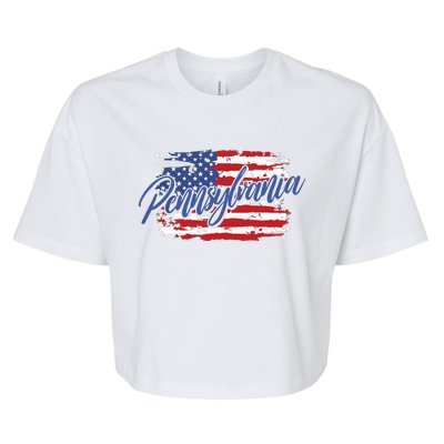 Pennsylvania Us Funny Bella+Canvas Jersey Crop Tee