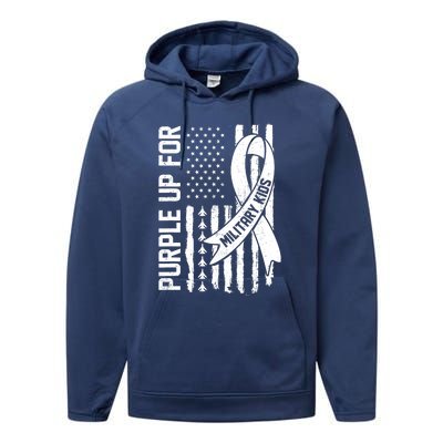 Purple Up For Military Military Child Month Performance Fleece Hoodie